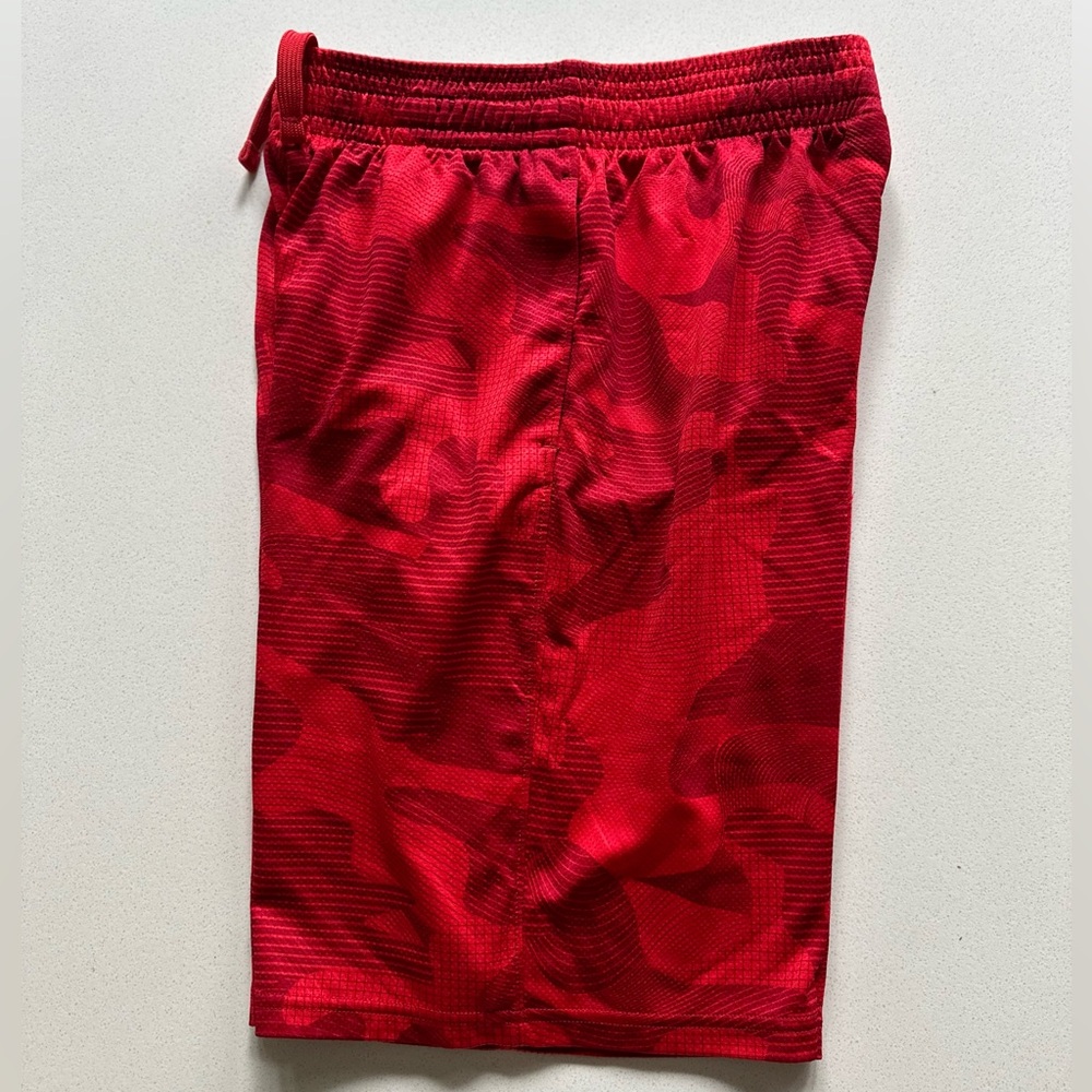 Under Armour red camo patterned shorts in size YL